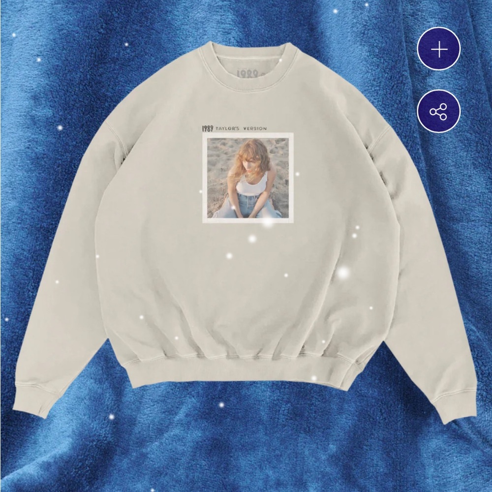 Taylor Swift 1989 (TV) Official Merch Beige Seagulls Sweatshirt.